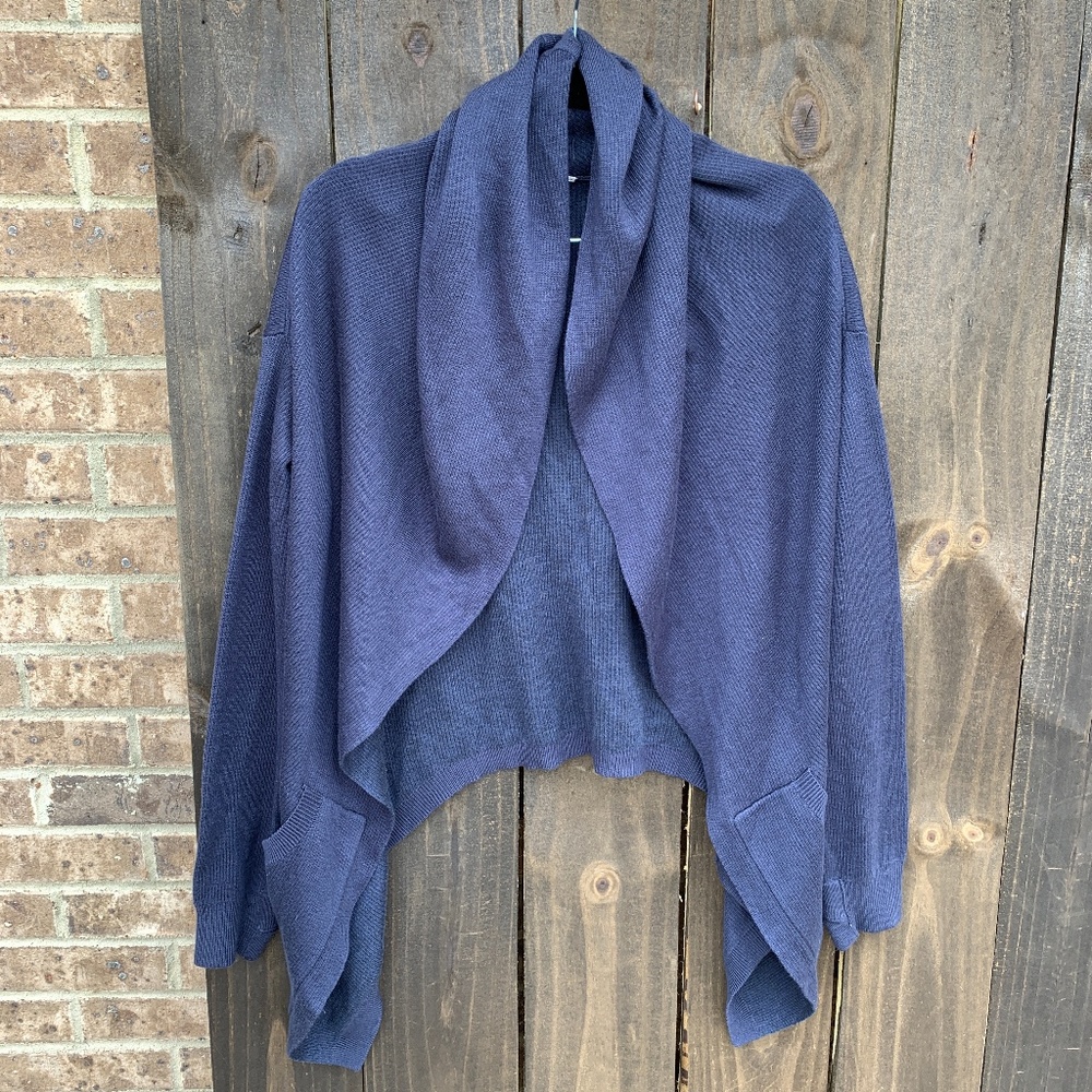Lululemon Blue Reversible Cabin Yogi Wrap Cardigan